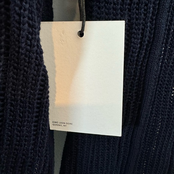 Aime Leon Dore Long Sleeve Mesh Knit Sweater Tee Navy Mens Large NWT - Picture 6 of 11